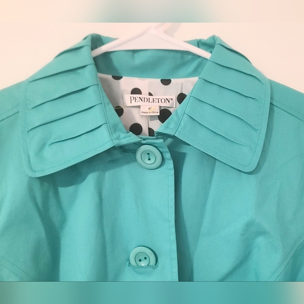 Pendleton Pleated Trench Coat Turqouose/Small - image 8
